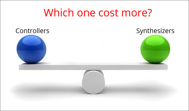 which one cost more - controllers versus synthesizers